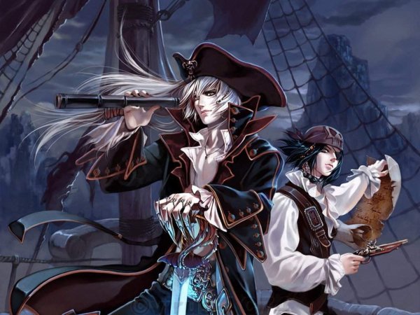 Аниме девушка пират