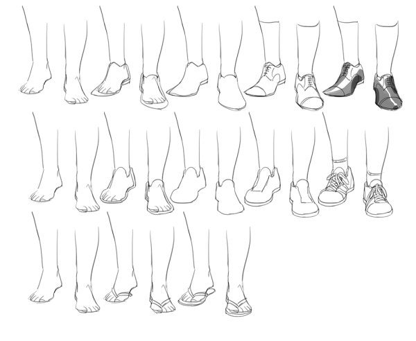 Туториал по рисованию ног в обуви