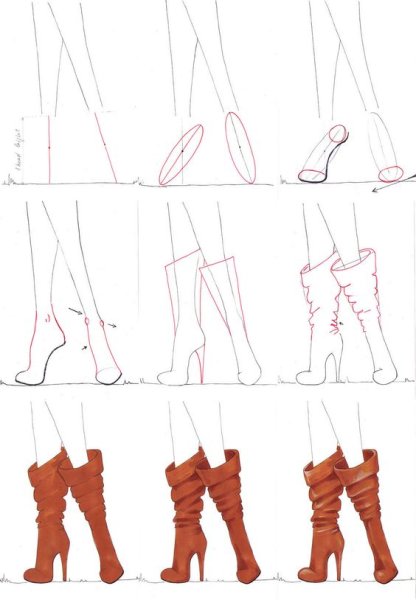 Сапоги на каблуке референс