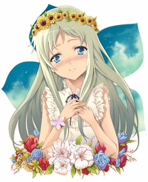 Аниме девушка с венком
