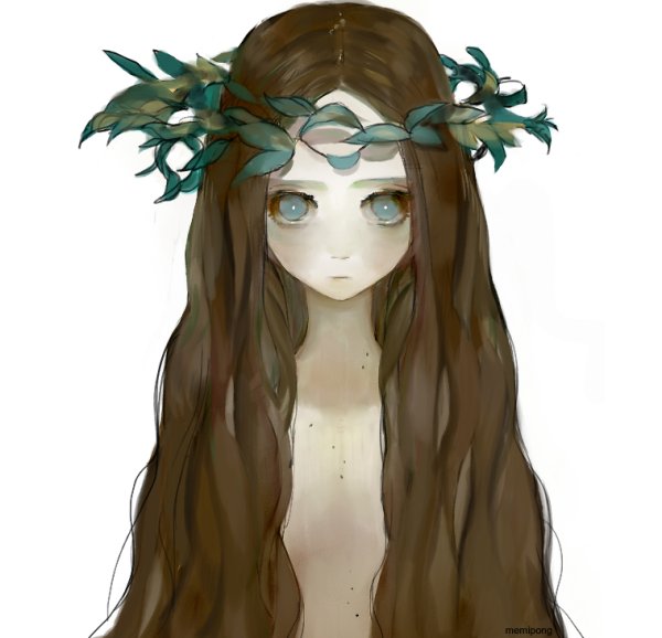 Аниме девушка с венком
