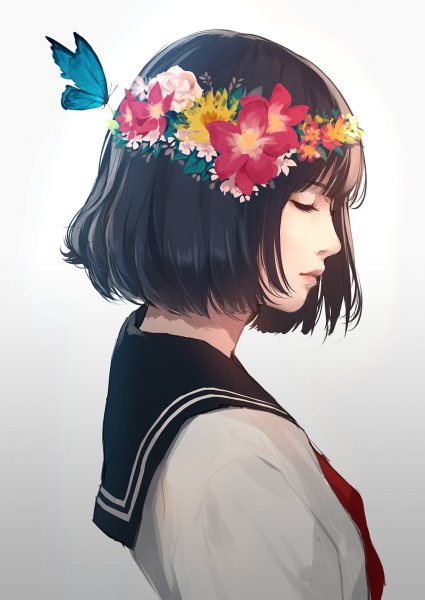 Венок на голове арт