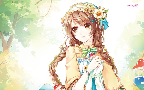 Аниме девочка с косичками