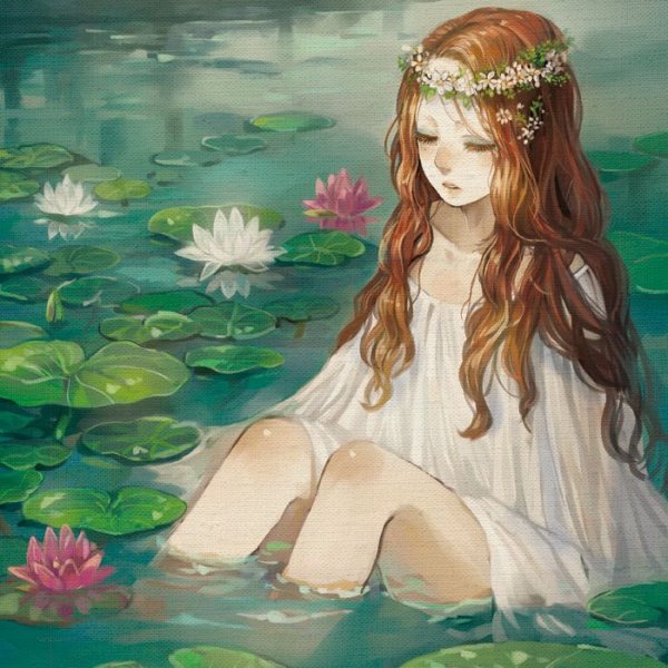 Девушка с венком арт