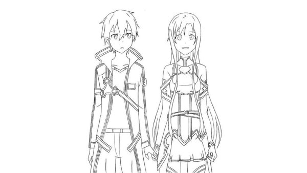 Раскраска Sword Art online Кирито