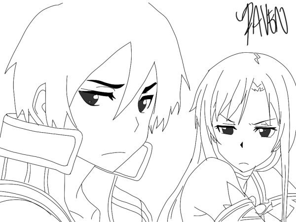 Асуна Юки для срисовки