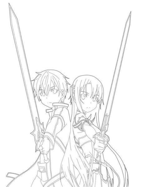 Раскраска Sword Art online Кирито