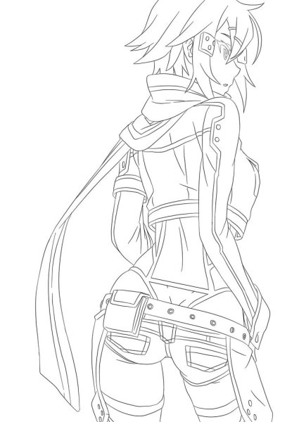 САО арт Кирито карандашом