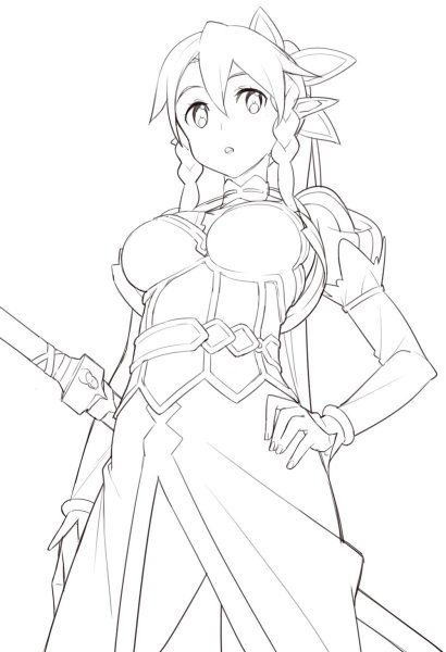 Аниме для срисовки Кирито