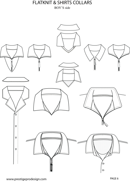 Воротники рубашек мужских для рисования