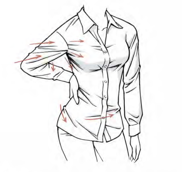 Складки на рубашке референс женские