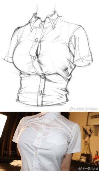 Складки на рубашке референс