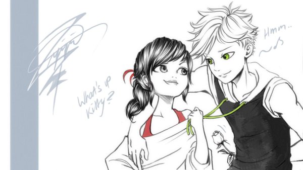 Срисовки Маринетт и Адриана