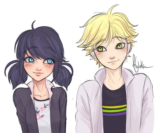 Маринетт и Адриан аниме