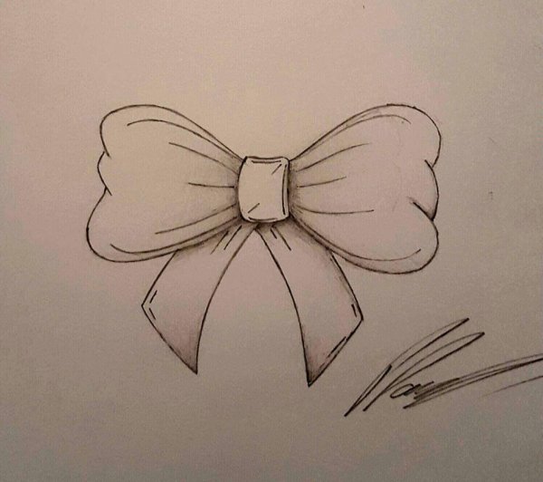 Нарисовать бантик карандашом