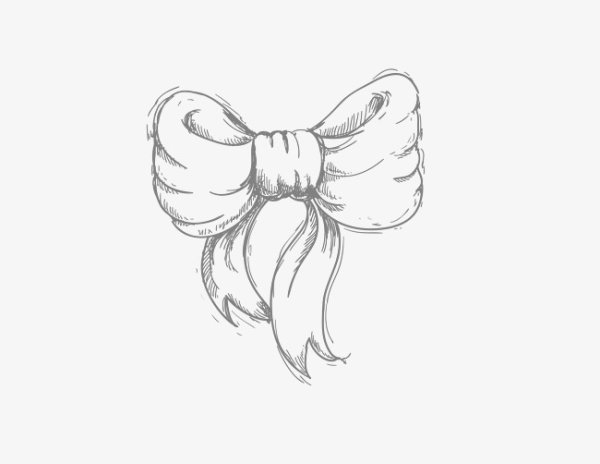 Карандашом для срисовки бантик легкий