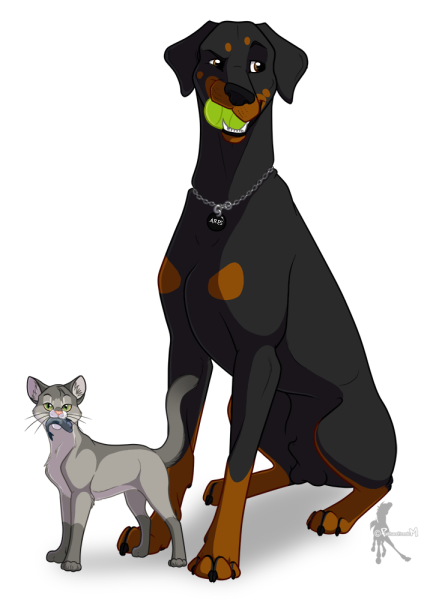 Аниме собаки Доберман