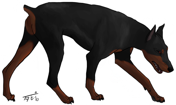 Аниме собаки Доберман