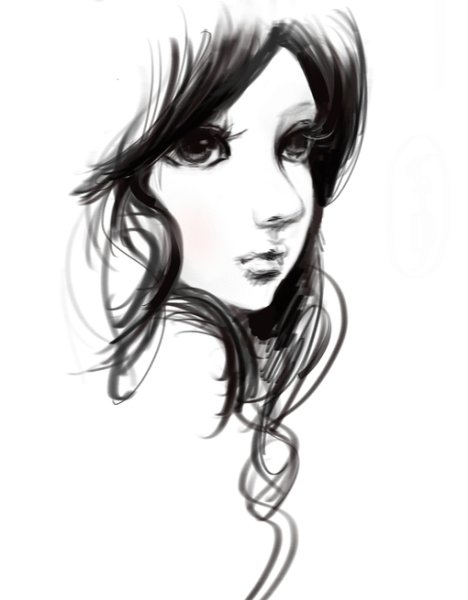 Скромная девушка эскиз