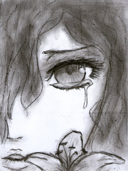 Аниме рисунки угольным карандашом