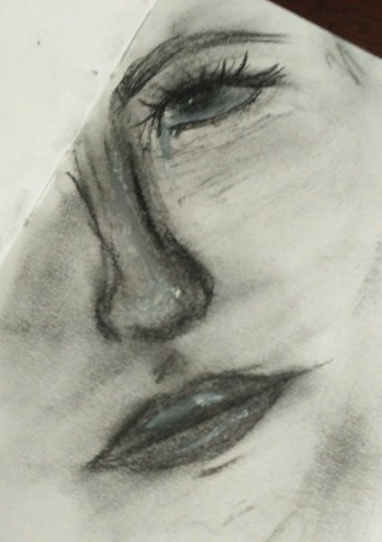 Аниме рисунки угольным карандашом