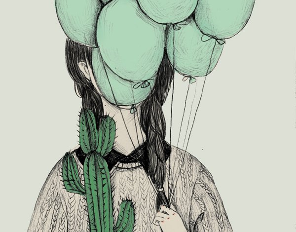 Девушка с кактусом