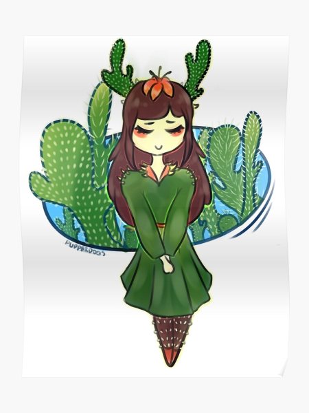 Аниме девушка Кактус