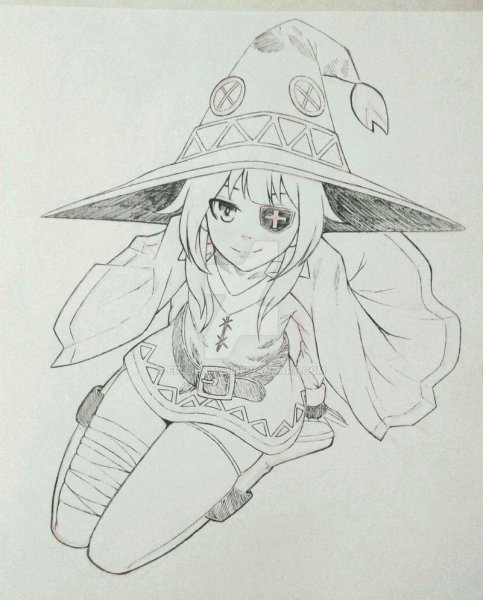 Мегуми карандашом