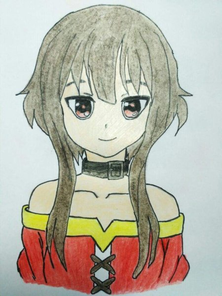 Мегуми карандашом