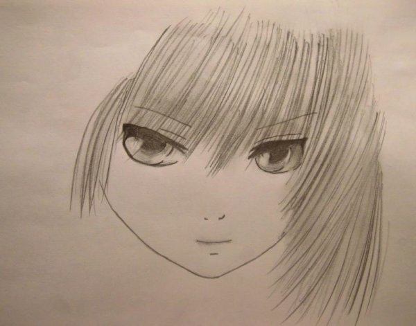 Аниме лицо карандашом