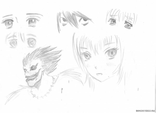 Аниме 6 рисунков в 1 рисунке