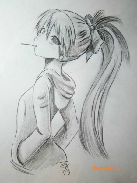 Легкое аниме карандашом
