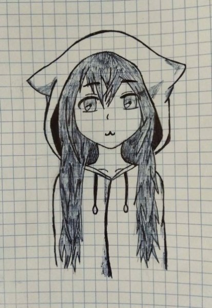 Девочки карандашом в тетради в клетку