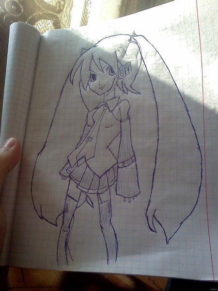 Аниме ручкой в тетради