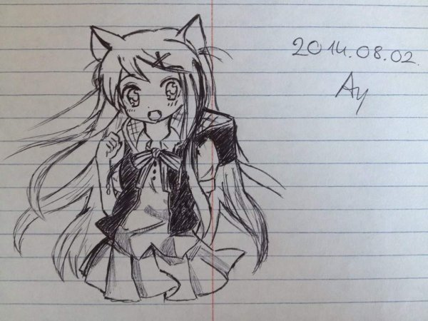 Рисунки ручкой в тетради аниме