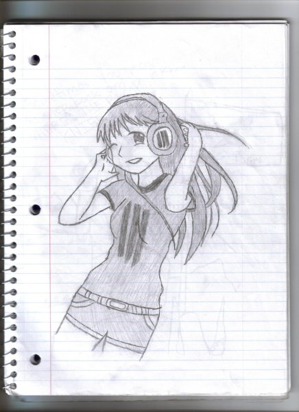 Аниме на бумаге карандашом