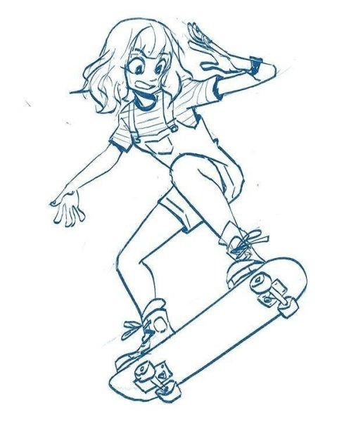 Позы для рисования на скейте