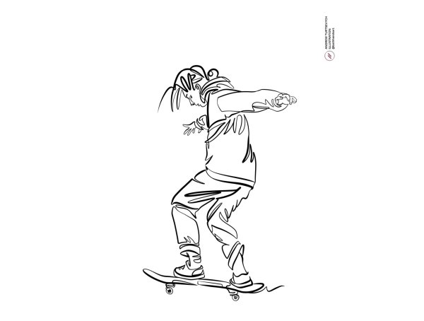 Скейтбордист эскиз