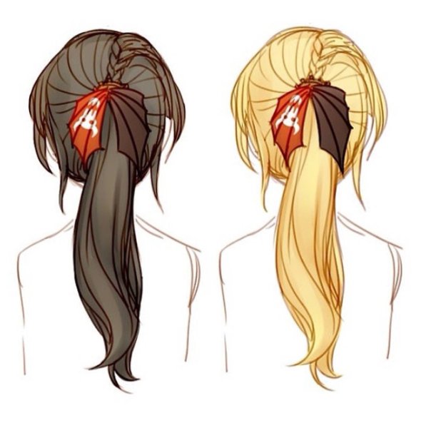 Аниме волосы хвост