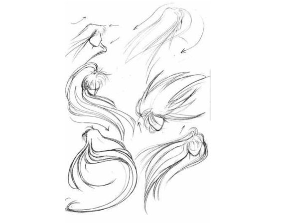 Развивающиеся волосы референс