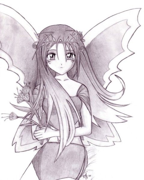 Феи аниме карандашом