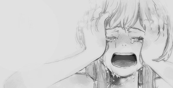 Аниме девушка кричит в слезах