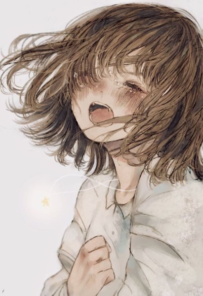 Плачущая аниме девочка