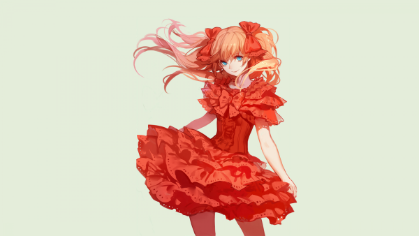 Аниме девушка в Красном