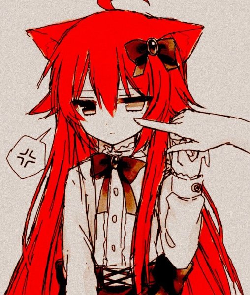 Неко парень с красными волосами