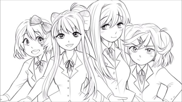 Моника доки доки чёрно белая