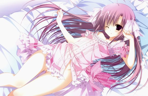 Аниме девушки в розовых трусиках