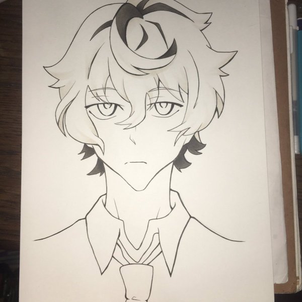 Кацухиро Агата арт карандашом