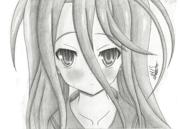 Аниме карандашом Широ