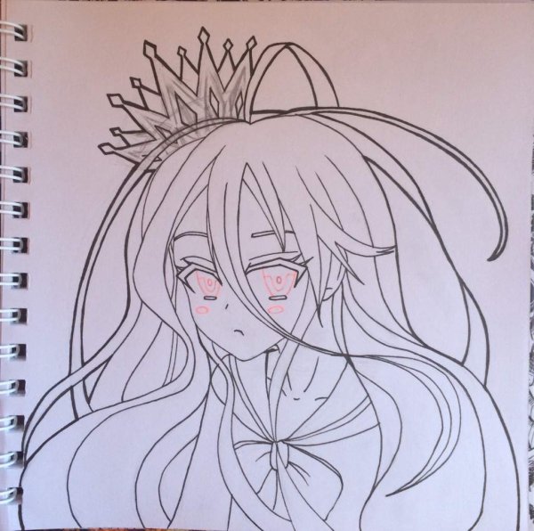 Широ нет игры нет жизни карандашом